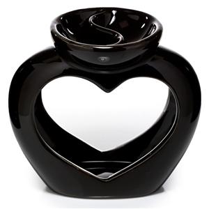 Ceramic Duo Heart Melter - Black - OpulentScents