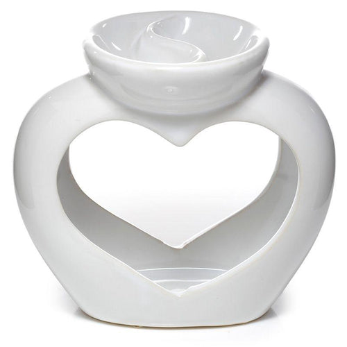 Ceramic Duo Heart Melter - White - OpulentScents