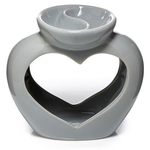 Ceramic Heart Duo Melter - Grey - OpulentScents