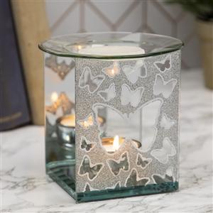 Silver Butterfly Glass Melter - OpulentScents