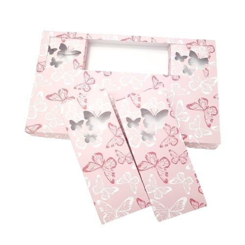 Snap Bar Boxes With Outer Gift Box - Pink Butterflies - OpulentScents